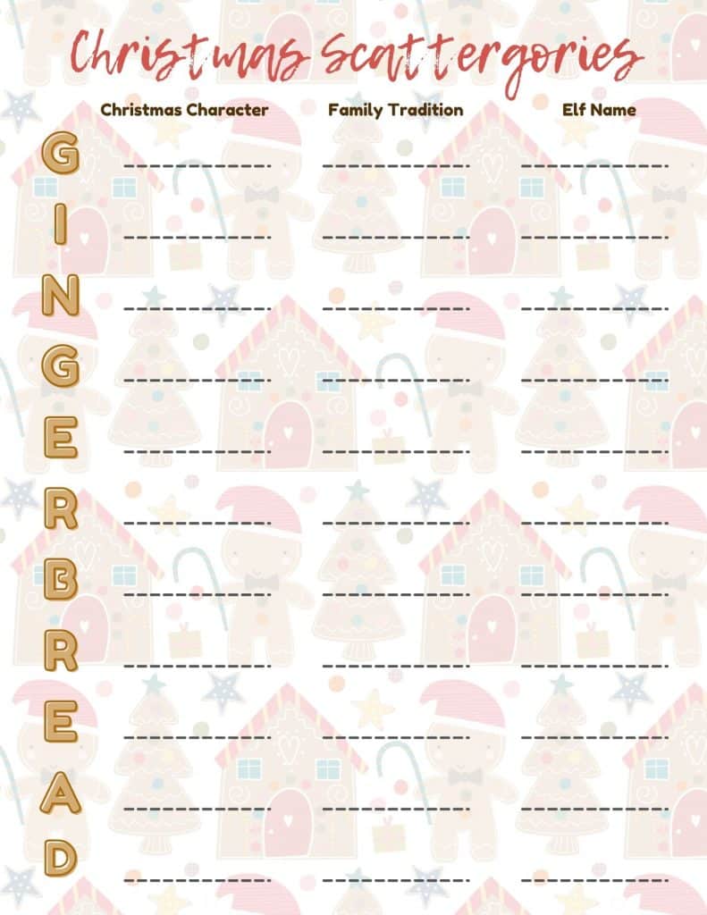 free printable christmas scattergories game - my printable home